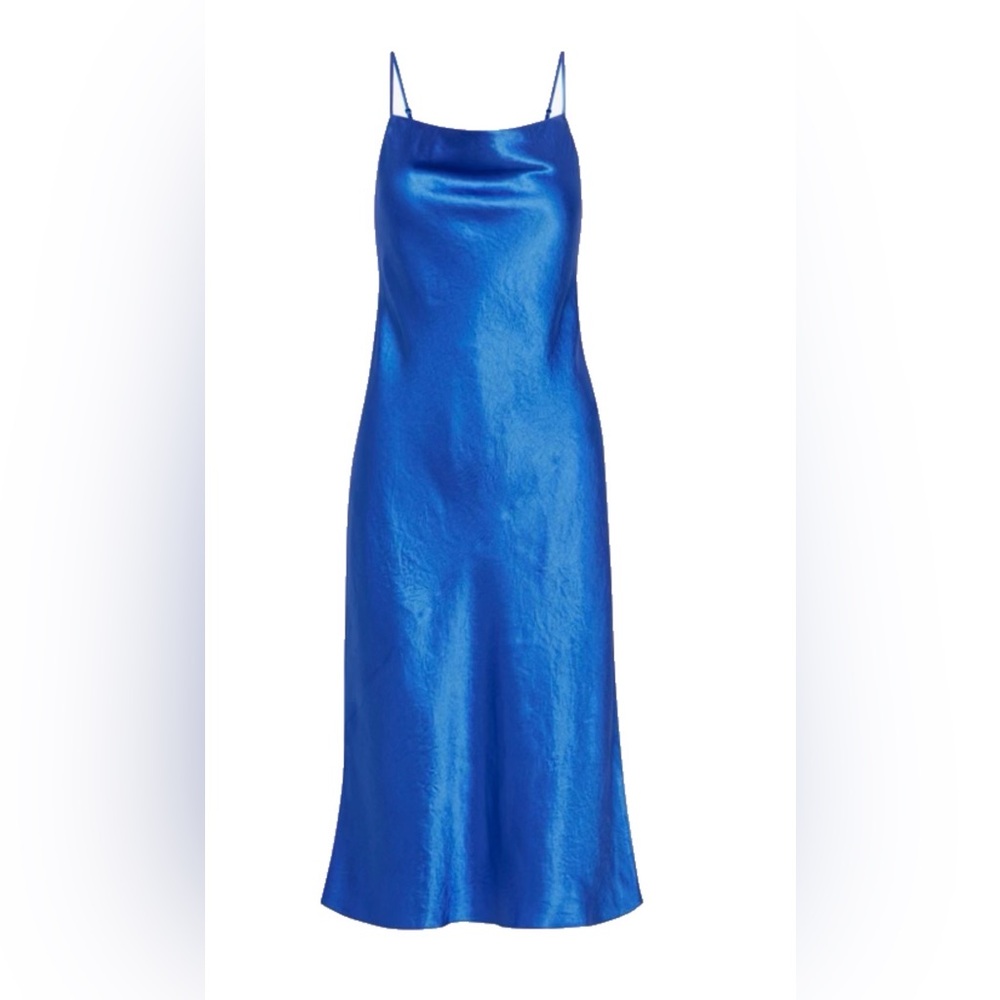 Aritzia Wilfred Canto Cowl Neck Slip Dress Size Medium Blue